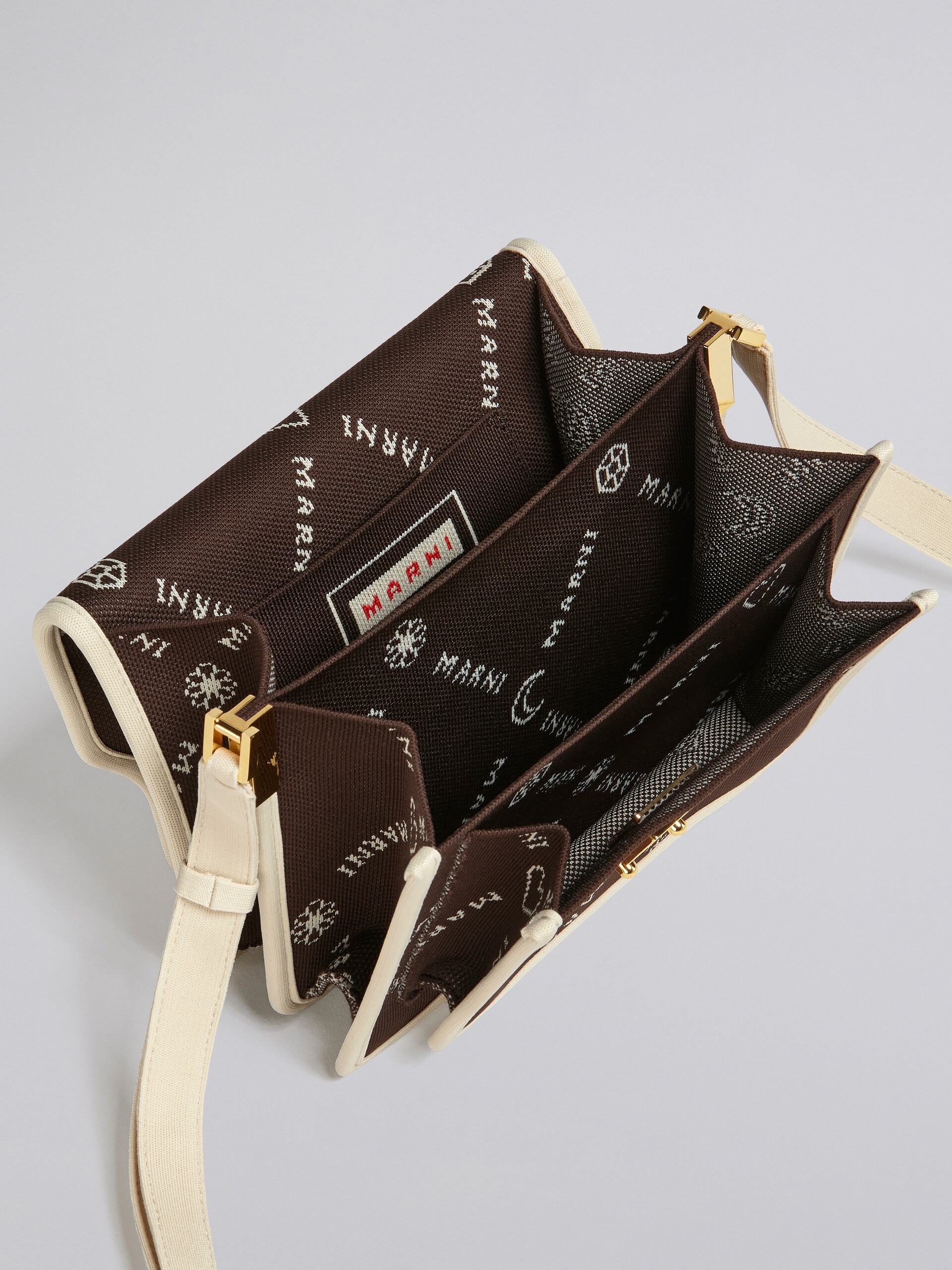 TRUNK SOFT MEDIUM BAG IN BROWN MARNIGRAM JACQUARD - 4