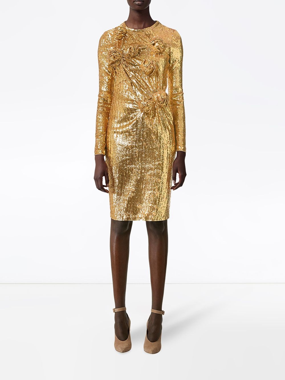 Hand-gathered Detail Sequinned Dress - 3