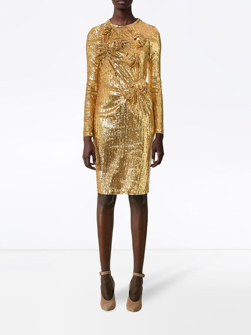 Hand-gathered Detail Sequinned Dress 3