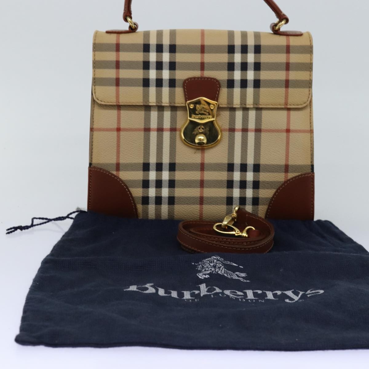 Burberry Nova Check Hand Bag Pvc Beige - 12