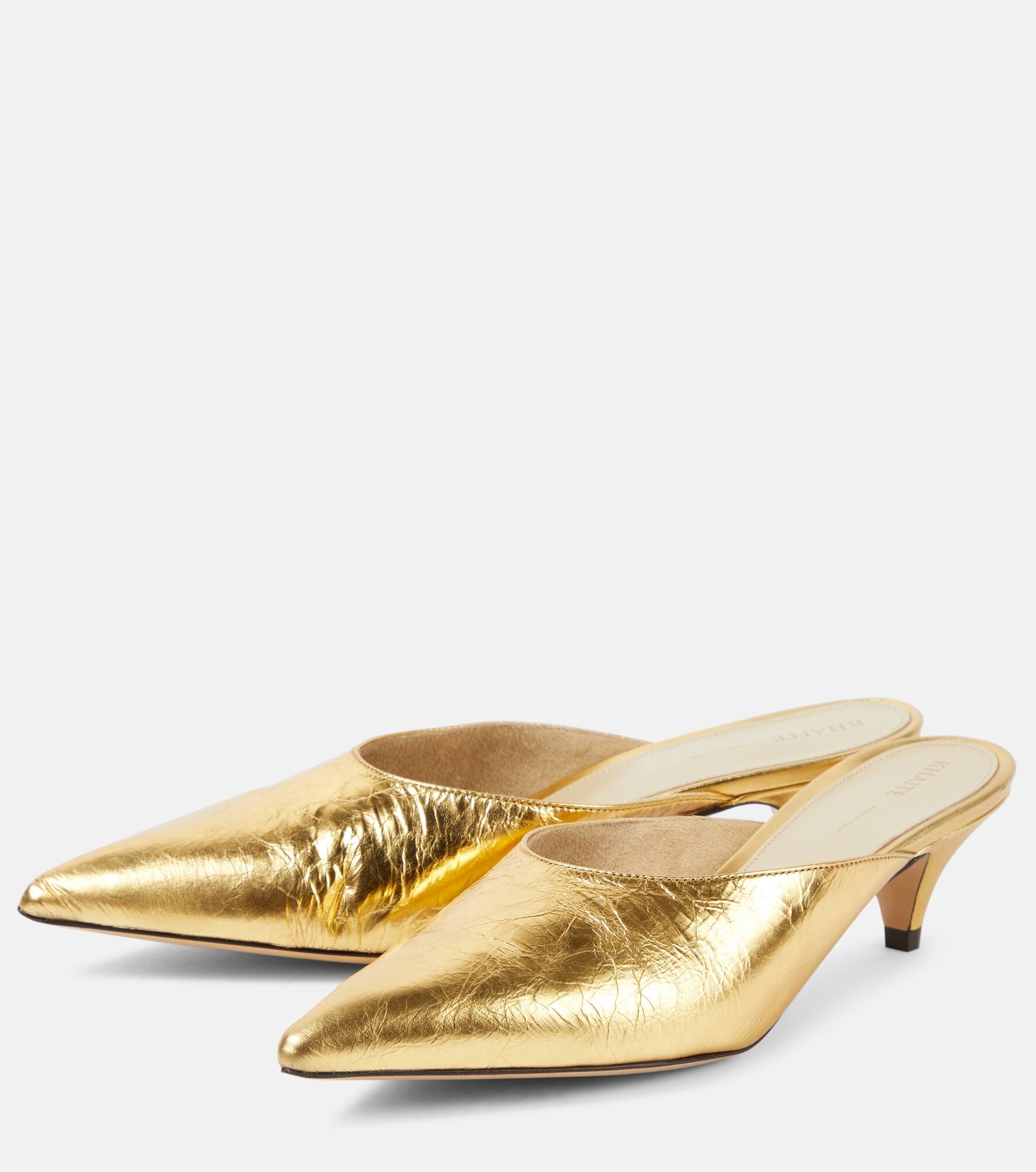 River metallic leather mules - 5