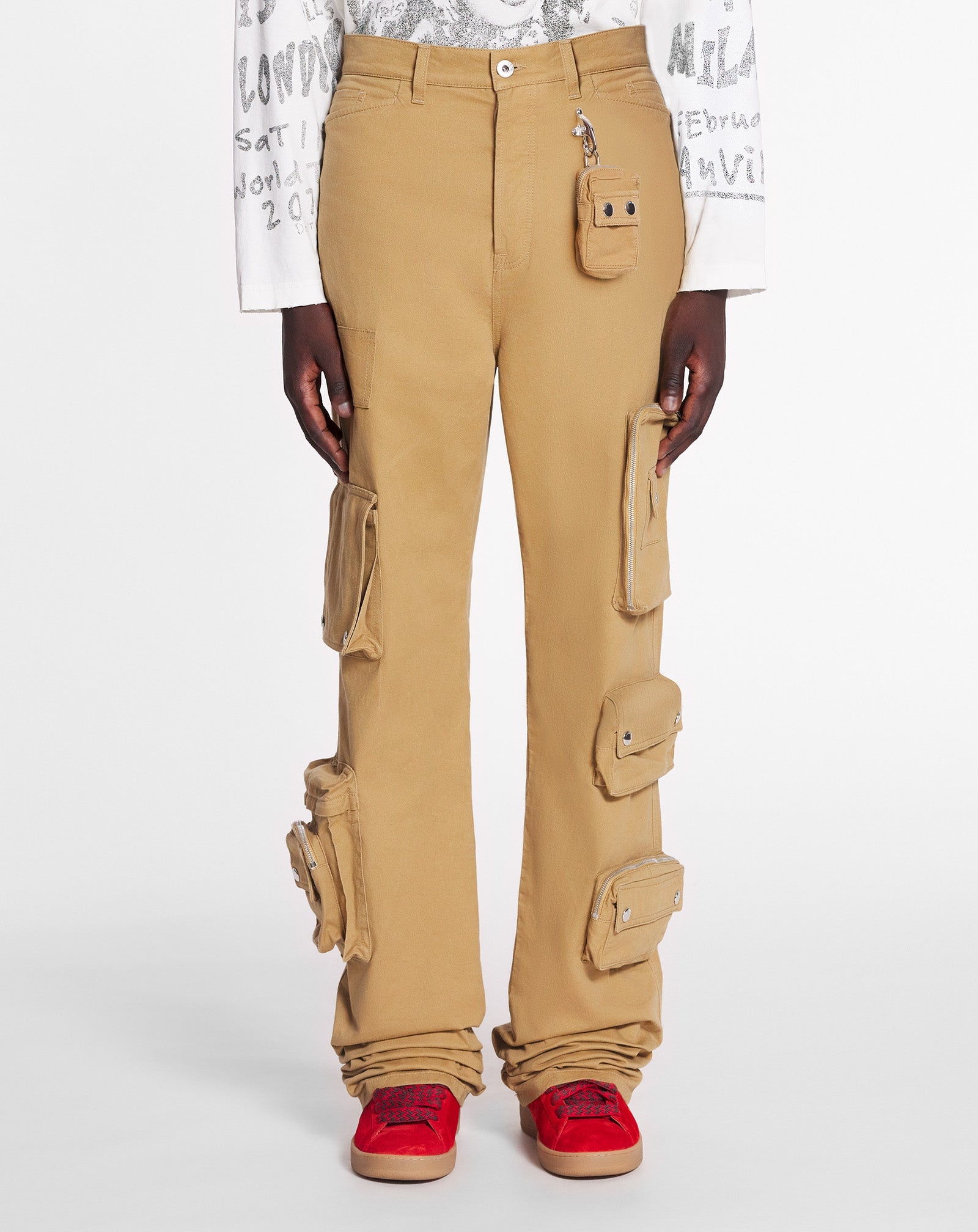 LANVIN X FUTURE WIDE-LEG UTILITY PANTS - 4