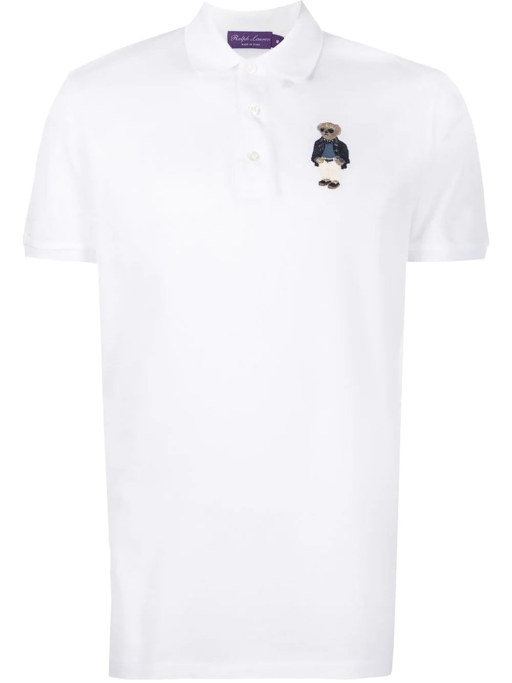 logo-embroidered cotton polo shirt - 1