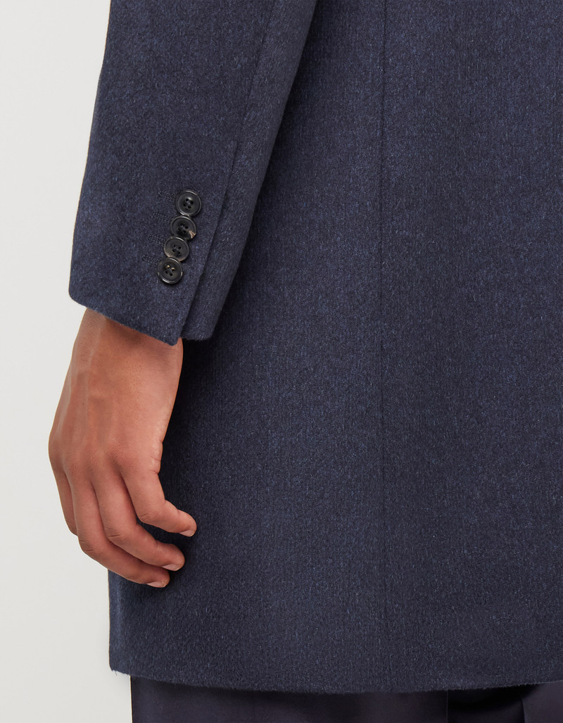 EXCLUSIVE NAVY BLUE PURE CASHMERE COAT 6