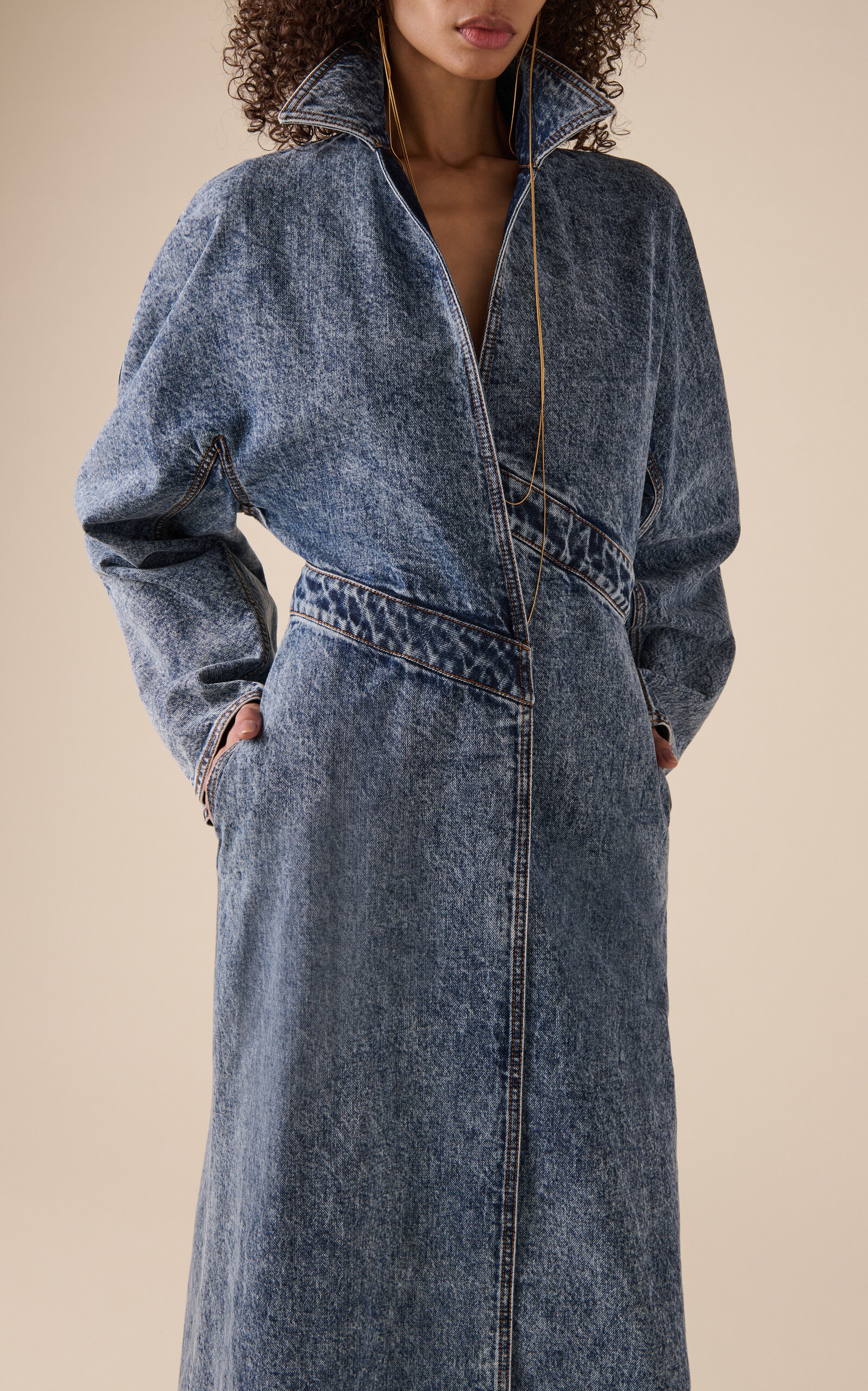 Spiral Denim Trench Coat blue - 2