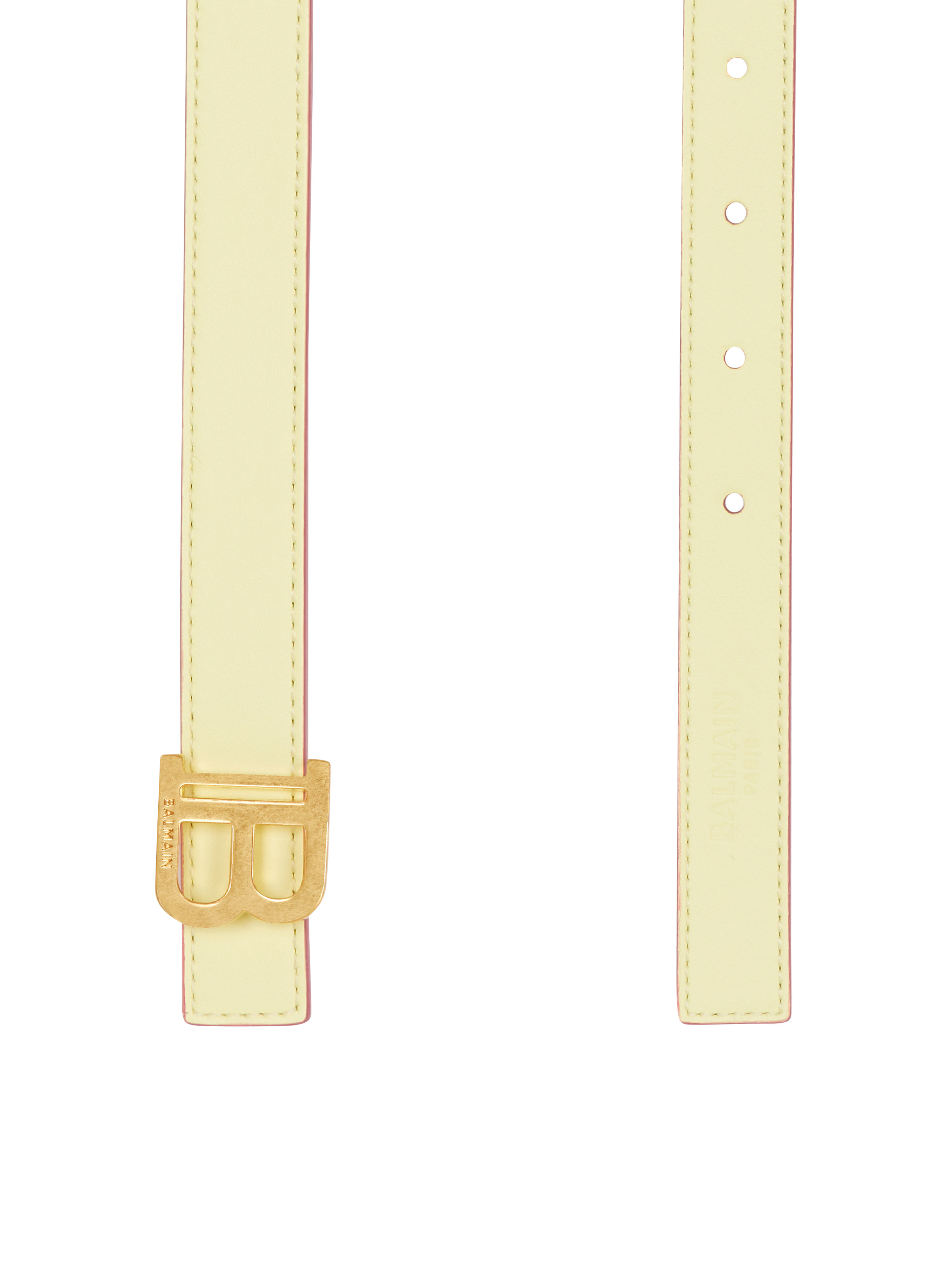 Reversible smooth calfskin leather skinny B-Belt - 3