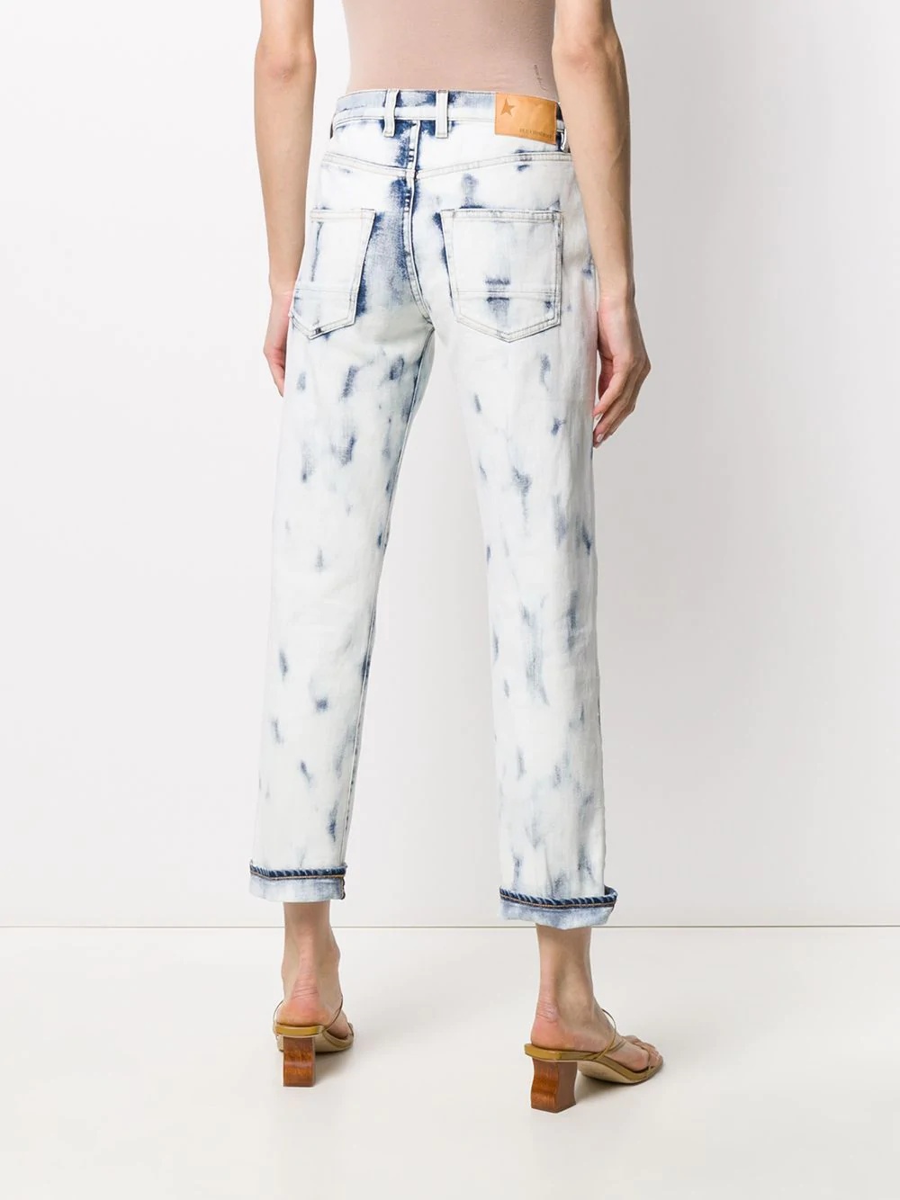 bleached straight leg jeans - 4