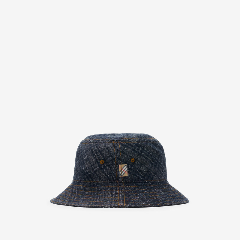Check Denim Bucket Hat 5