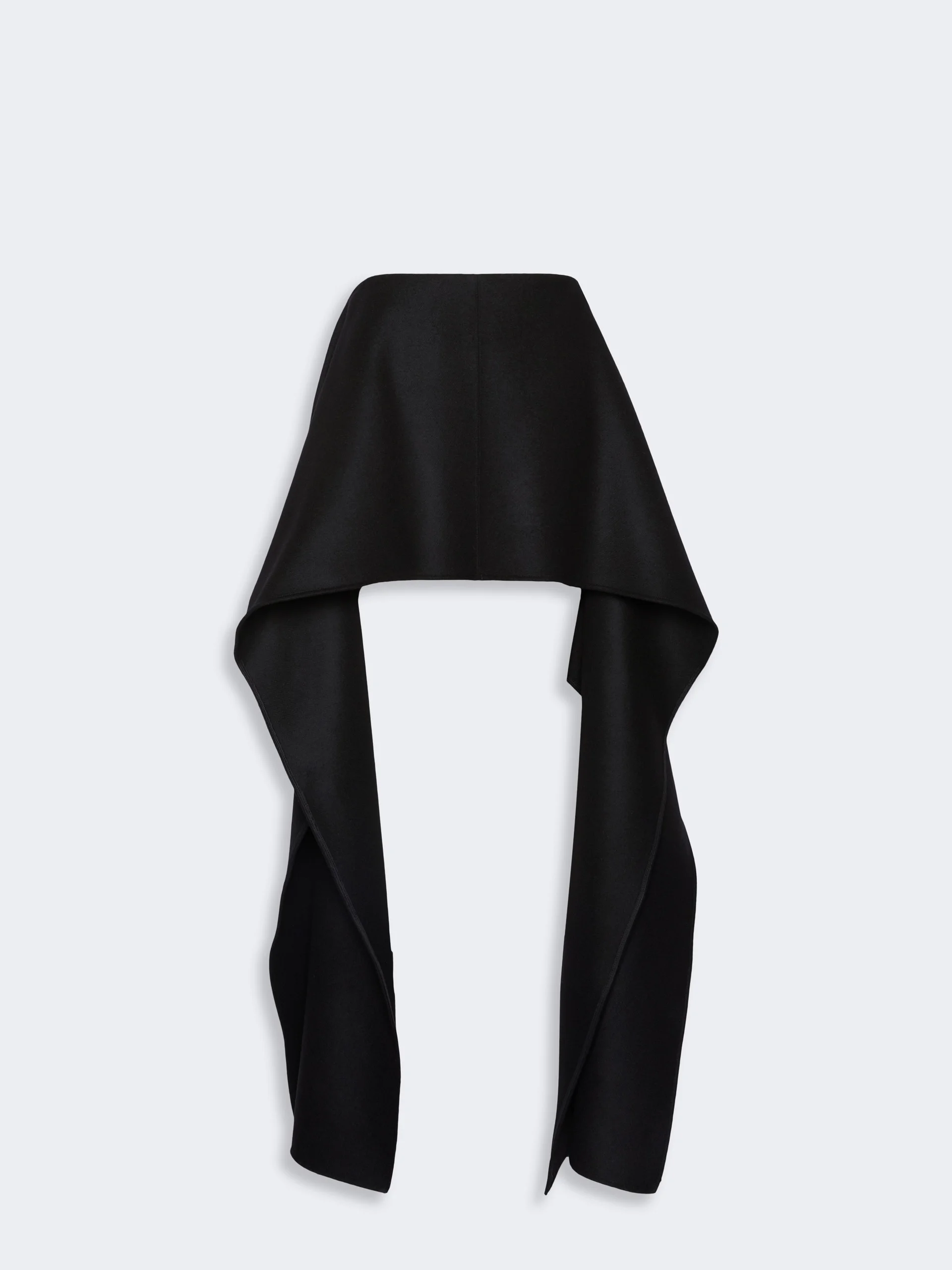 ORME Draped wool mini skirt - BLACK - 1