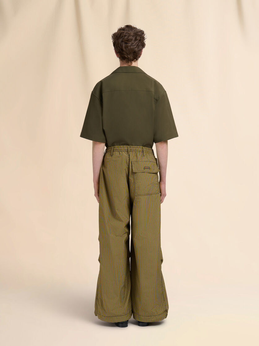 YELLOW CHECKED NYLON CARGO PANTS WITH TRUNKAROO LOGO - 3