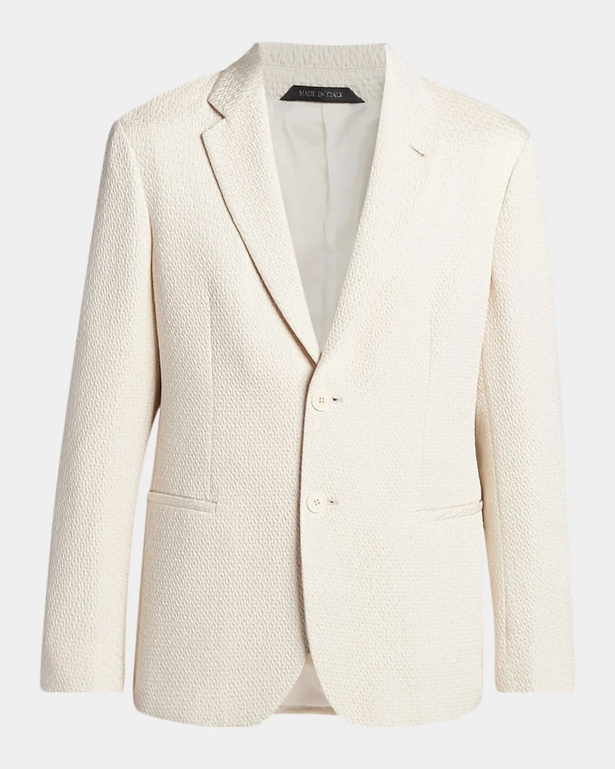 Men's Silk and Nylon Jacquard Single-Breasted Blazer - 1