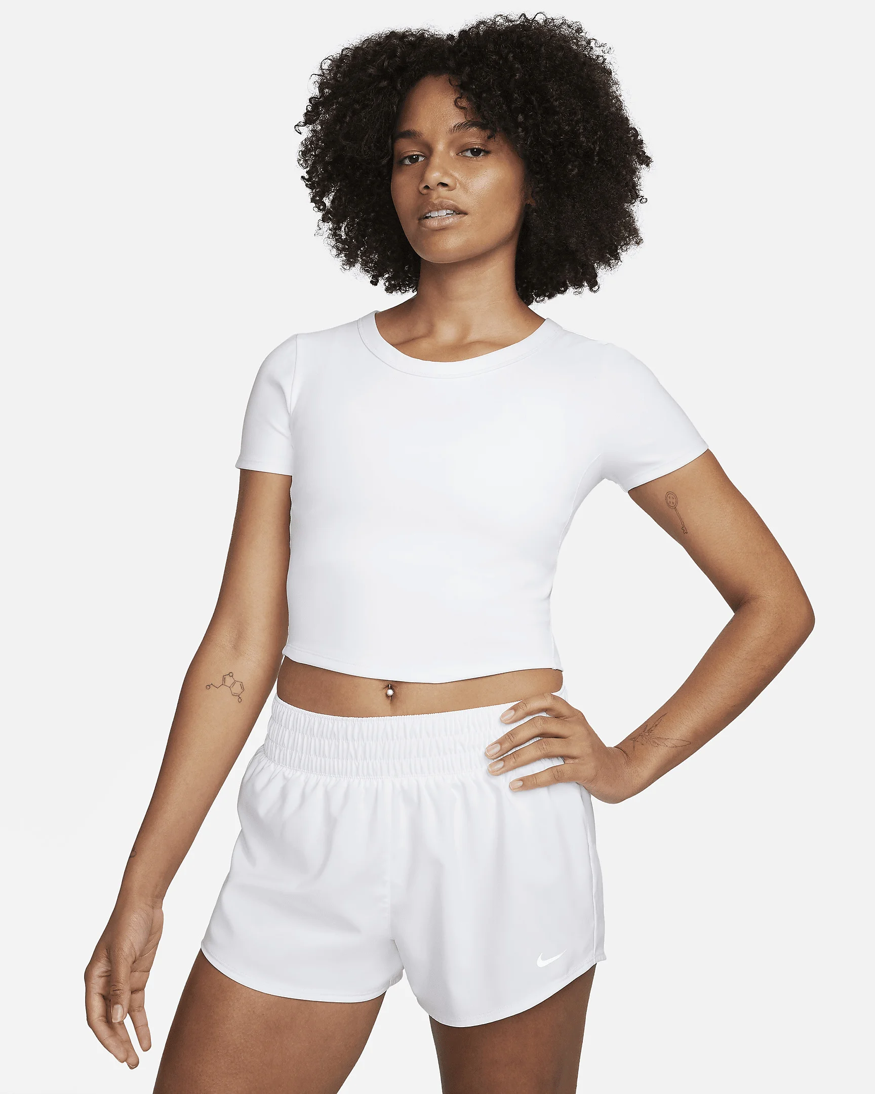 Nike One Fitted Women's Dri-FIT Short-Sleeve Cropped Top - 1