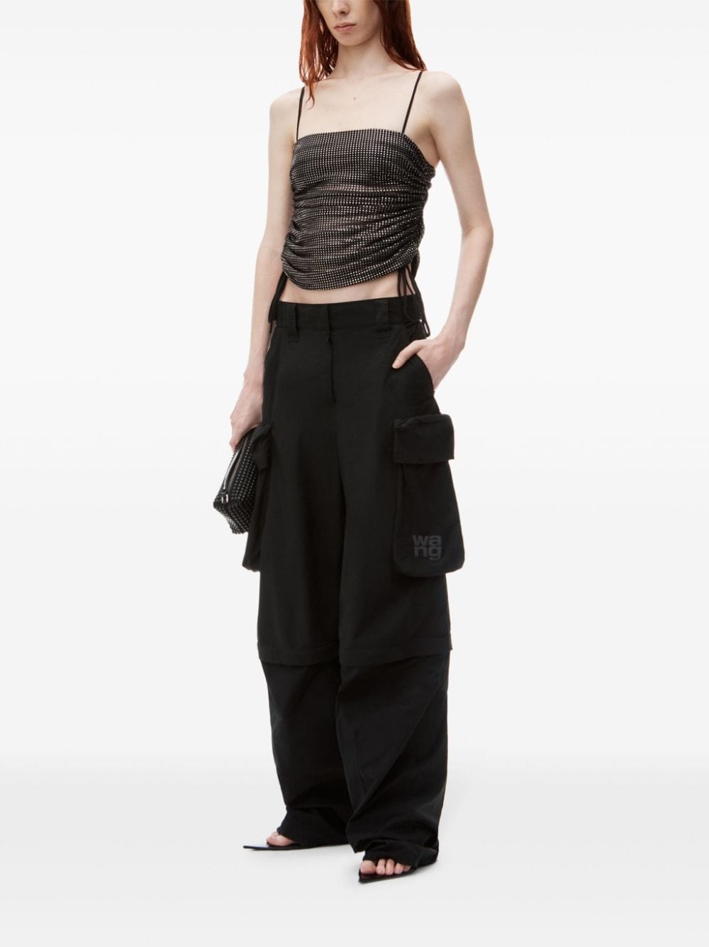 panelled wide-leg cargo trousers - 2