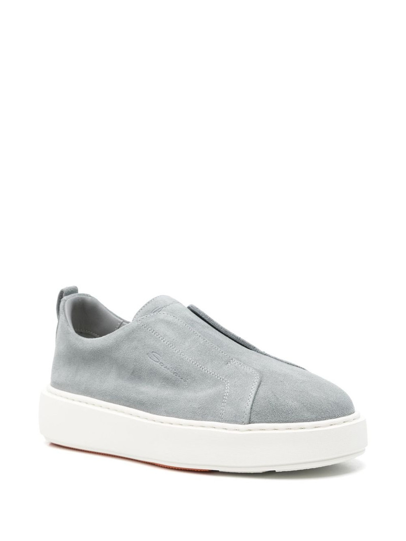 Santoni suede sneakers outlook