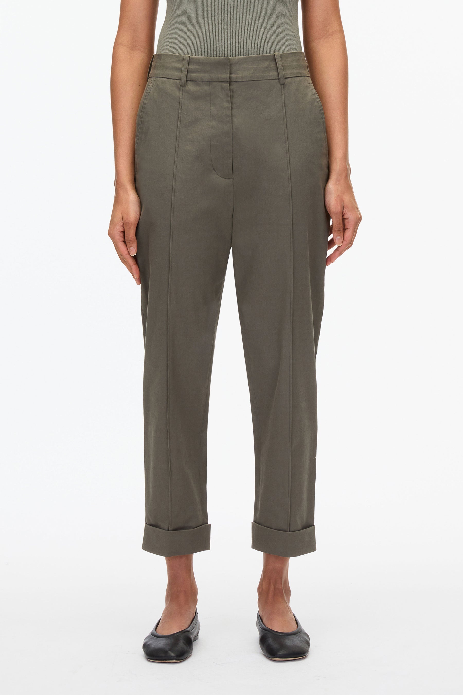 Cropped Carrot Trousers - 2