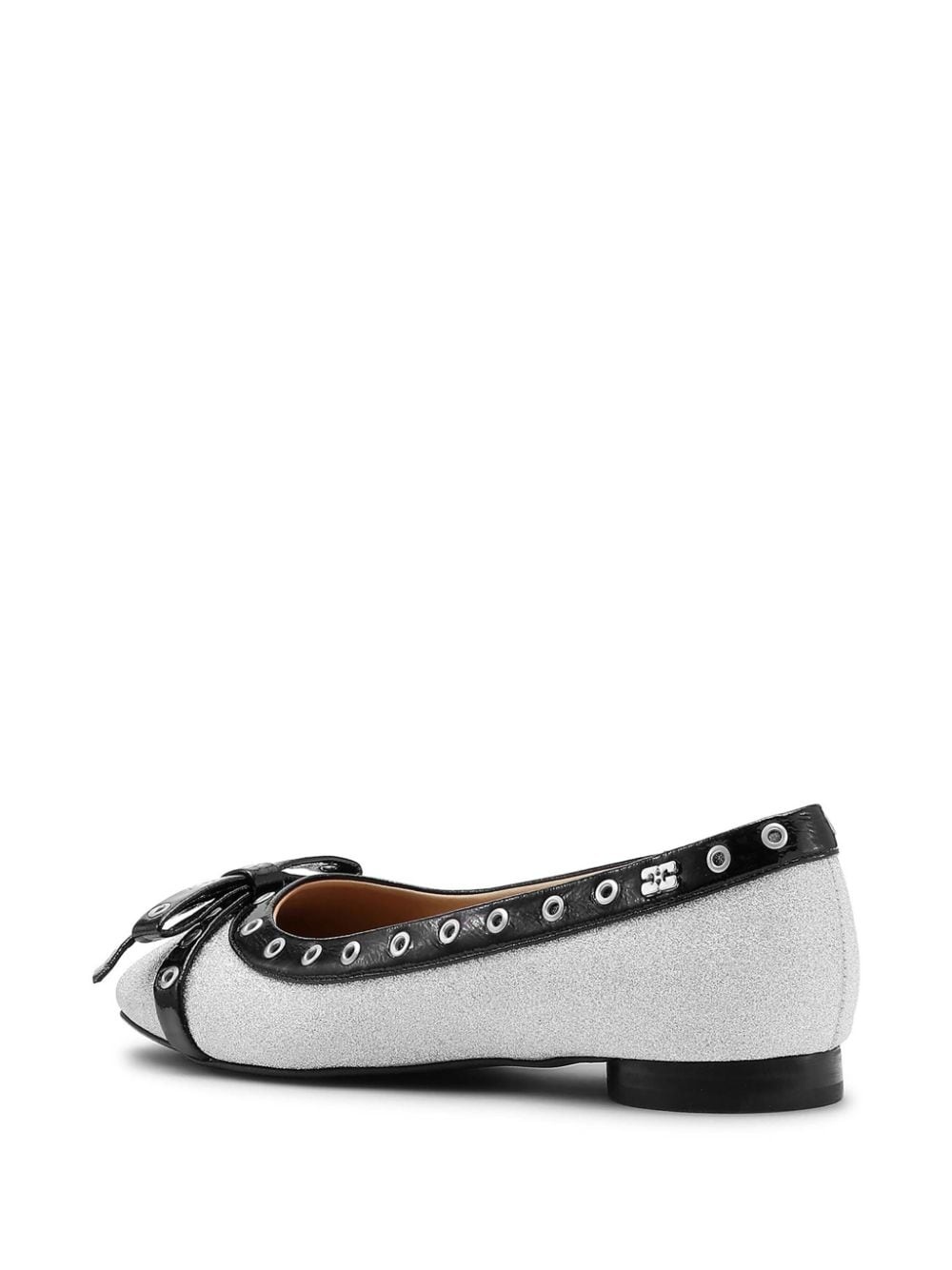 glitter eyelet detailing ballerina shoes - 3