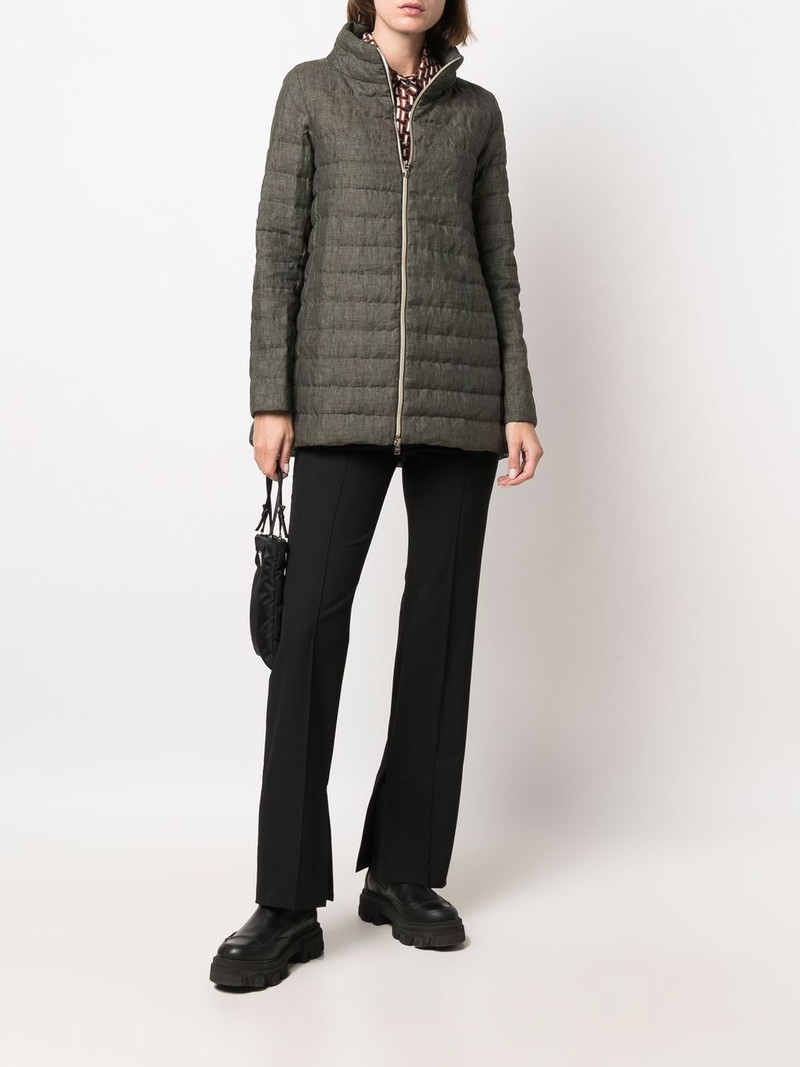 Herno zip-up linen padded coat outlook