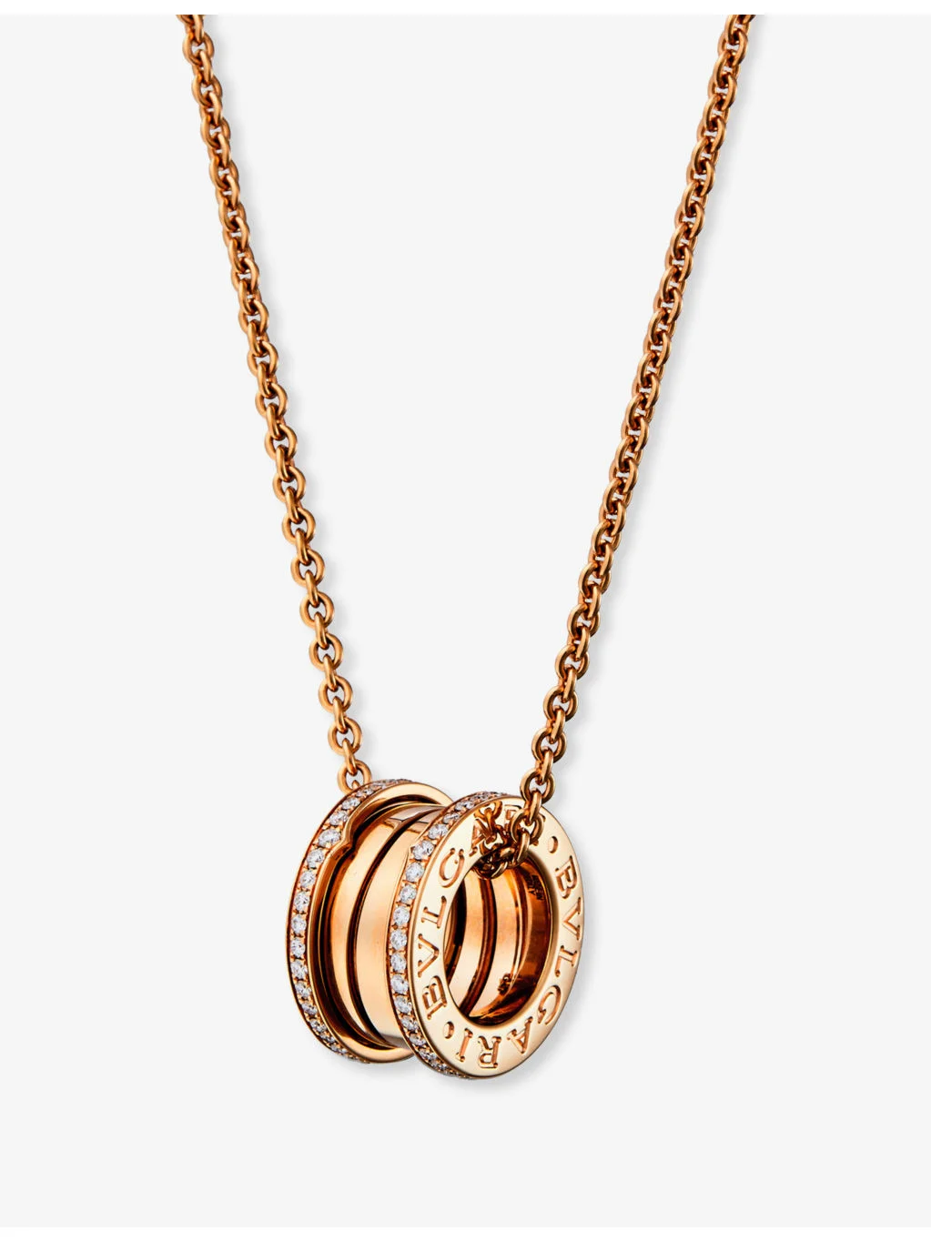 B.zero1 18ct rose-gold and 0.38ct diamond pendant necklace - 1