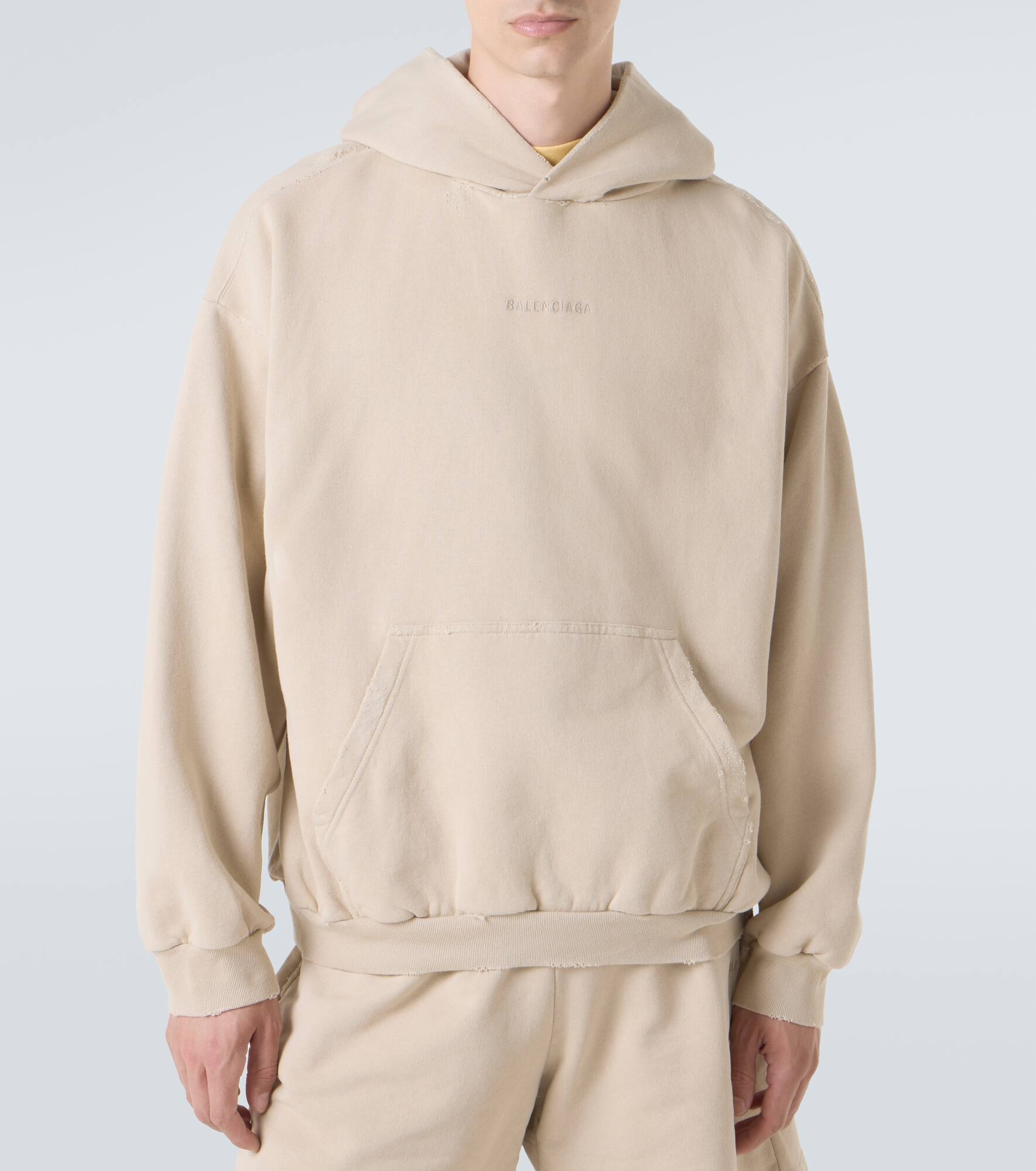 Logo cotton fleece hoodie - 3