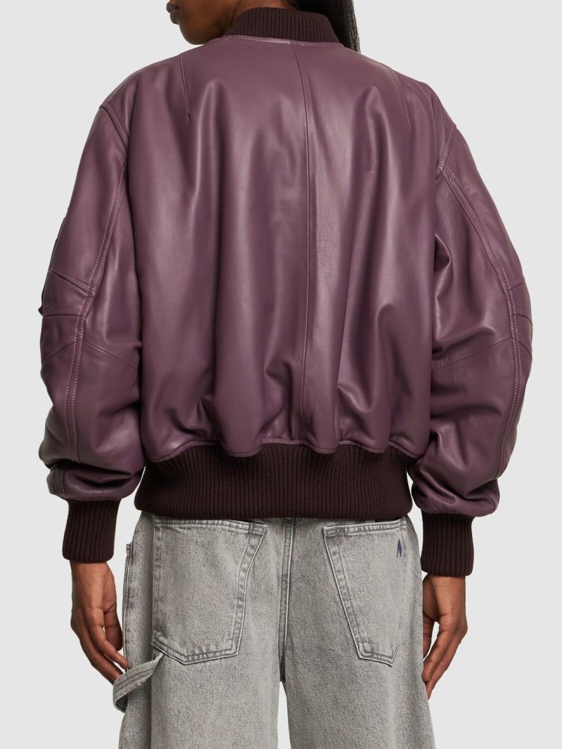 THE ATTICO Anja leather bomber jacket | luisaviaroma