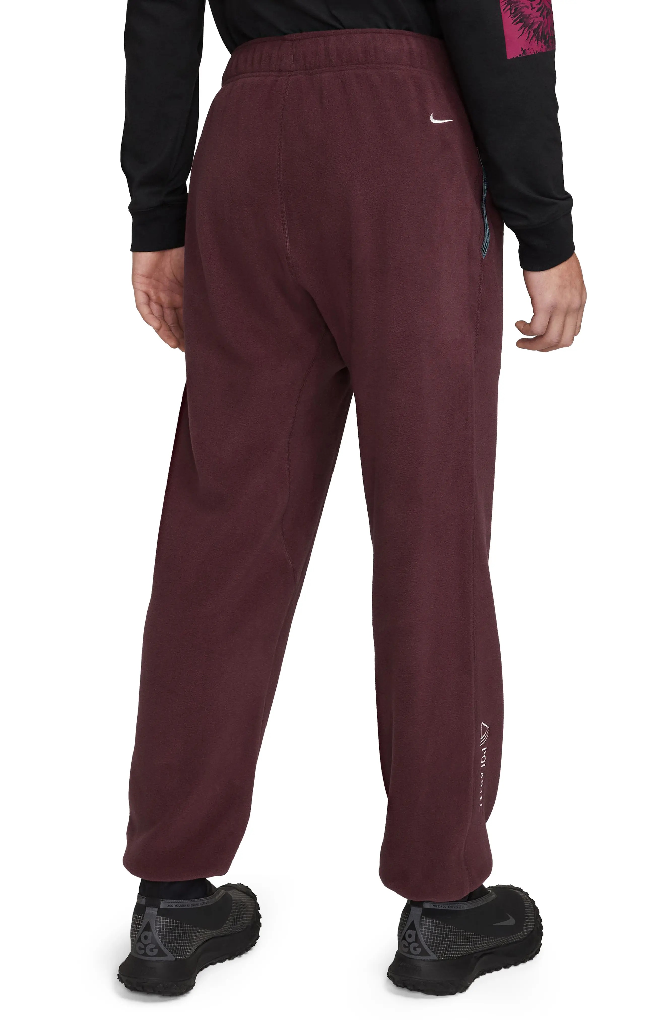 Polar Fleece Sweatpants in Night Maroon/Deep Jungle - 2