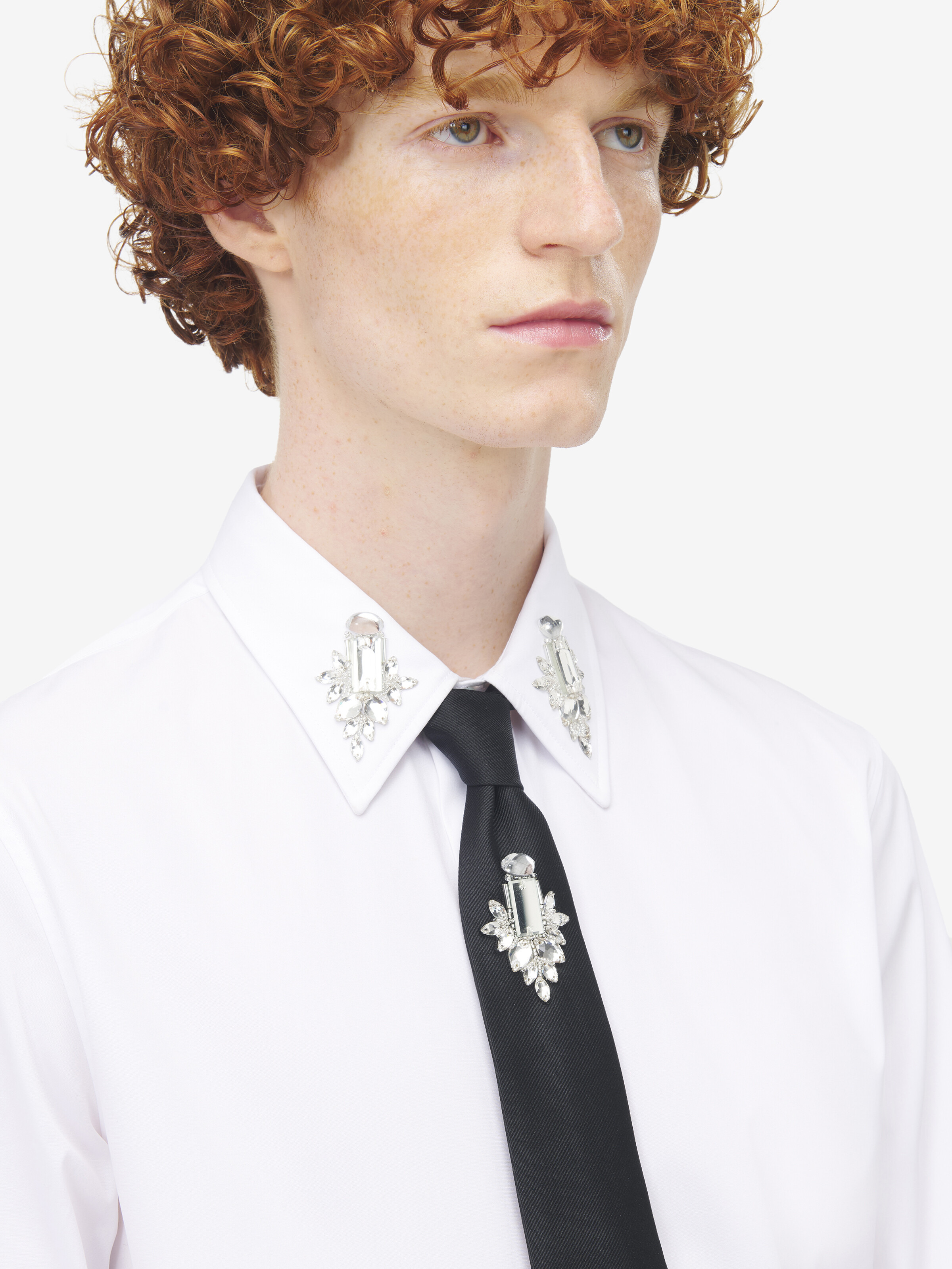 Crystal Mirror Embroidery Tie - 5