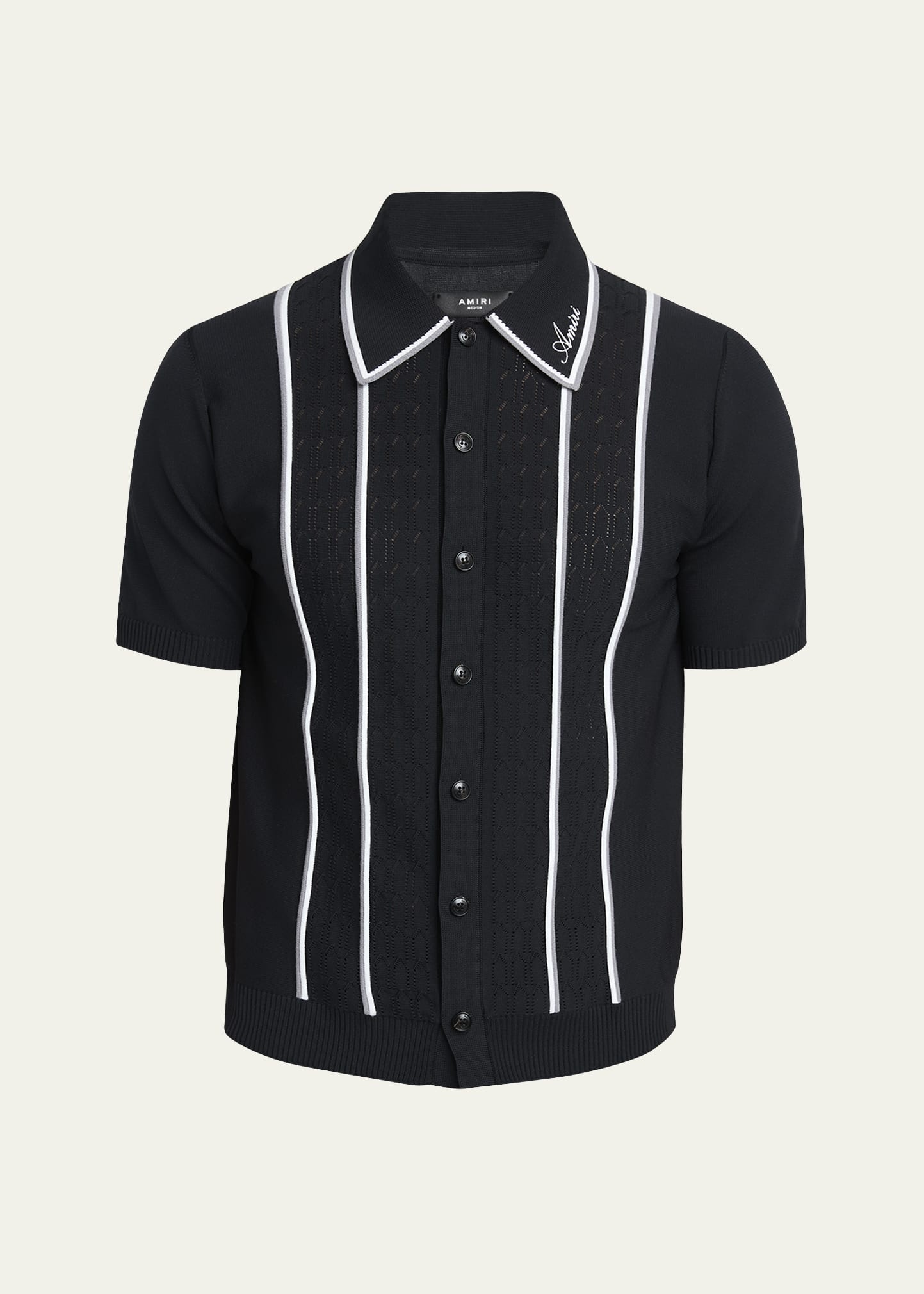 Men's Button-Front Script Stripe Shirt - 1