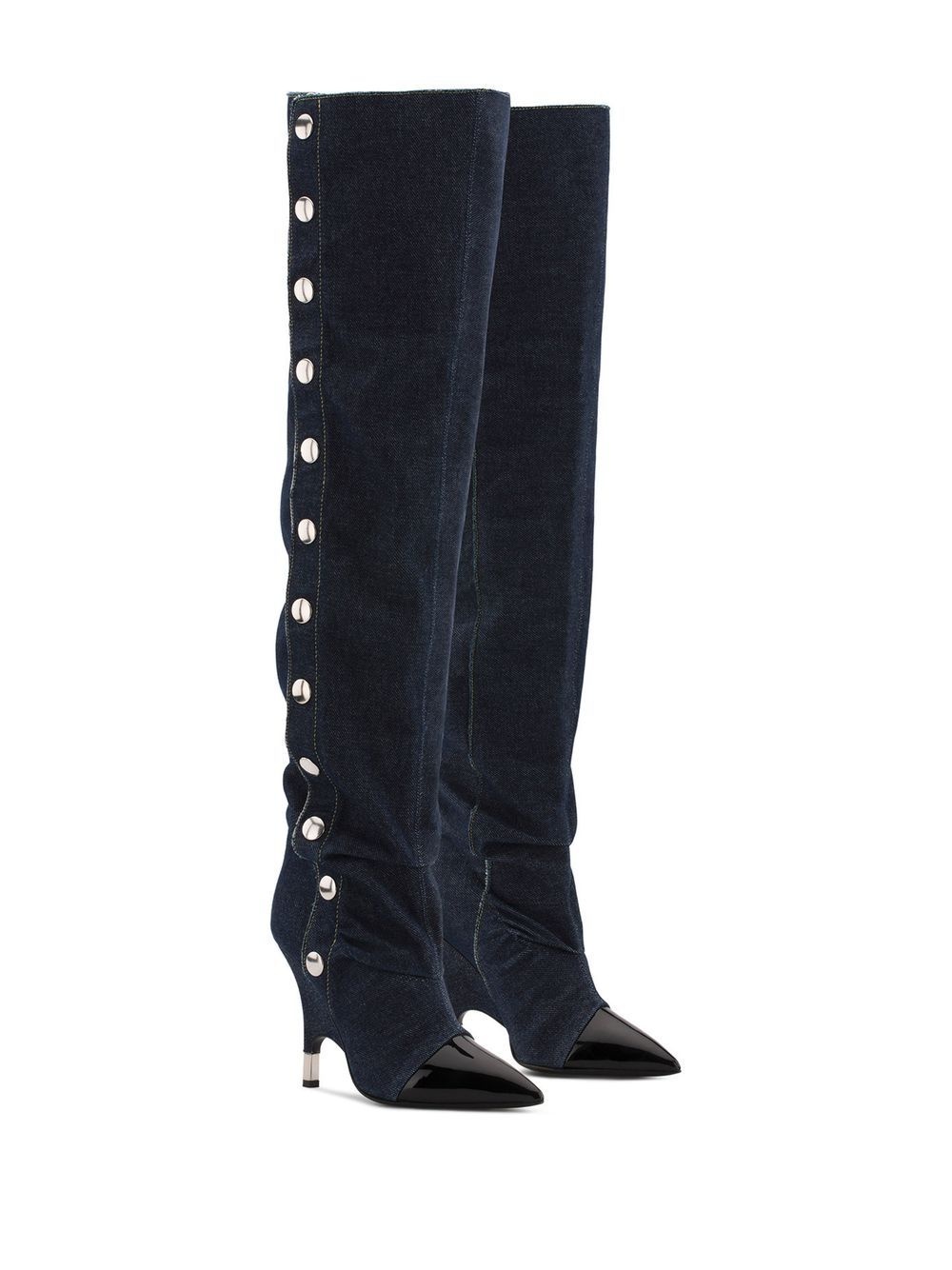Harper denim knee-length boots - 2