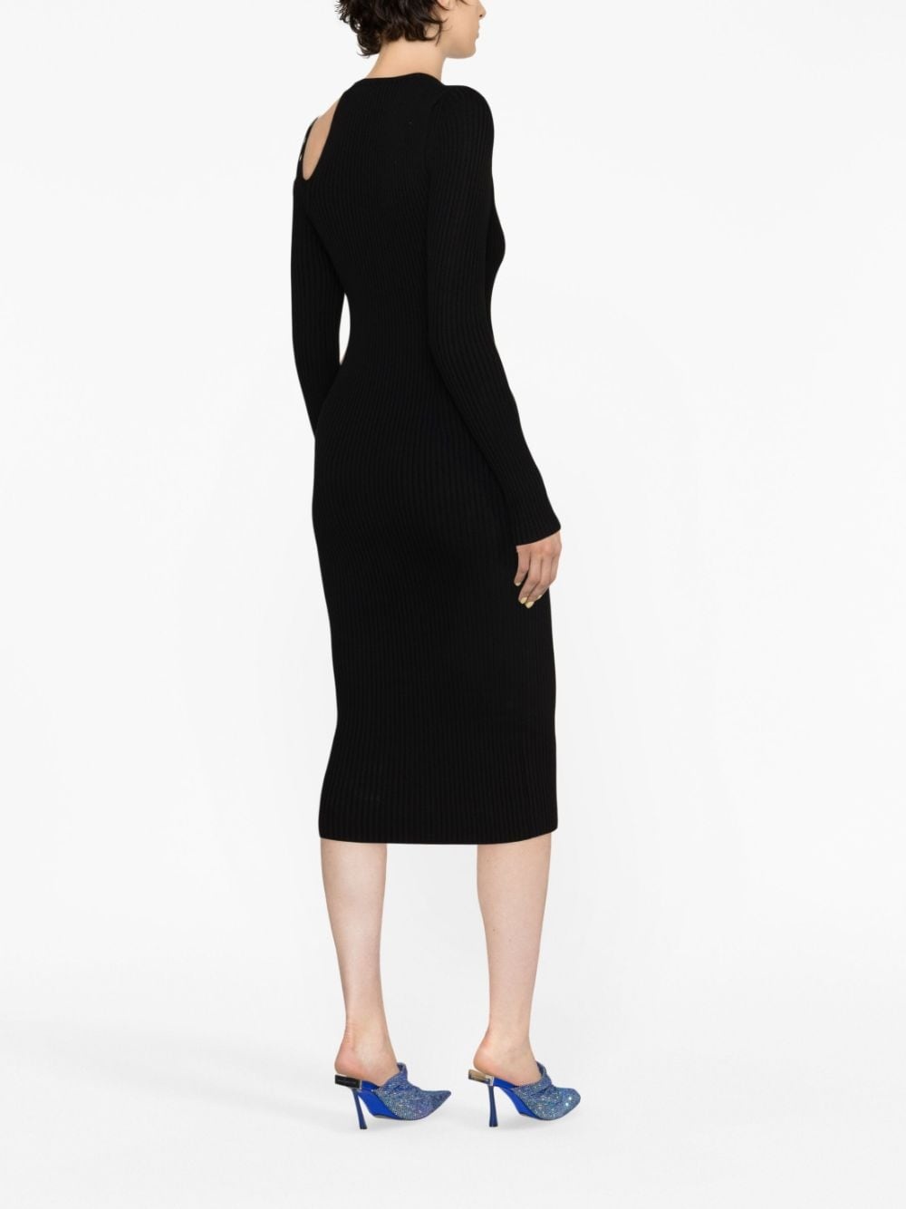eyelet-embellished cut-out dress - 3