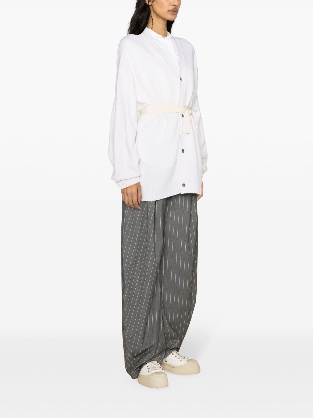 Mask belted cardi coat - 3