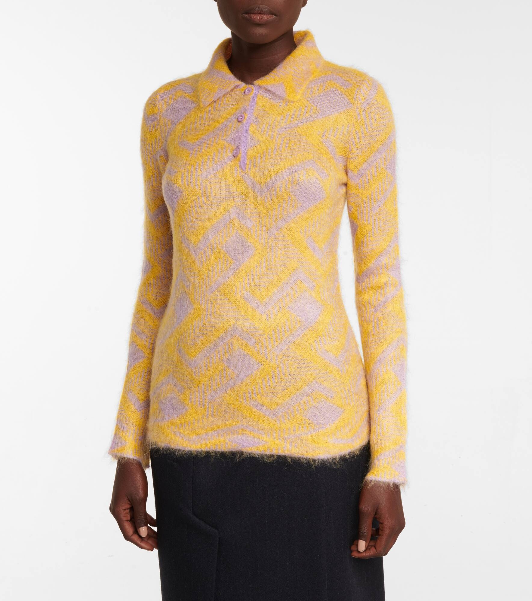 Mohair-blend polo sweater - 4