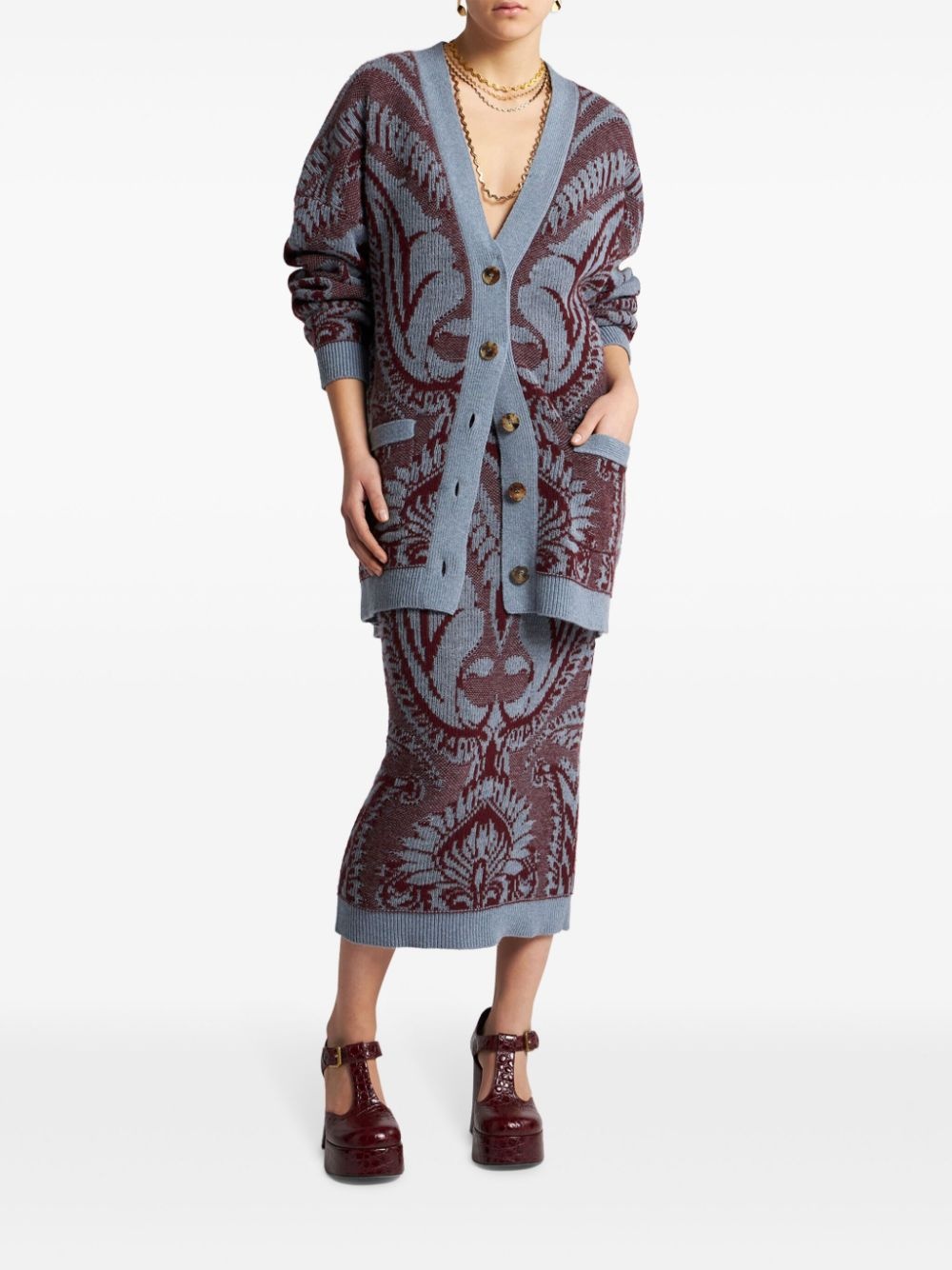 floral jacquard-knitted cardigan - 2
