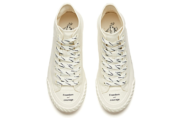 (WMNS) ANTA x Robert Geller Life Series Sneakers Canvas High 'Eagle White Black' 12948680-12 - 3