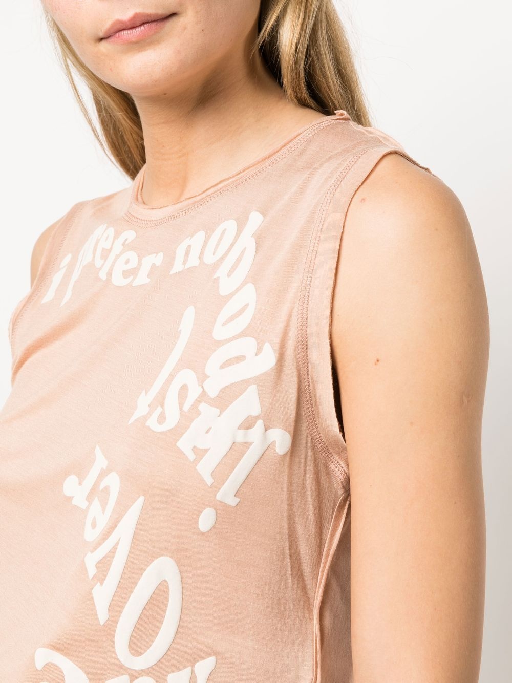 lettering-print sleeveless top - 5