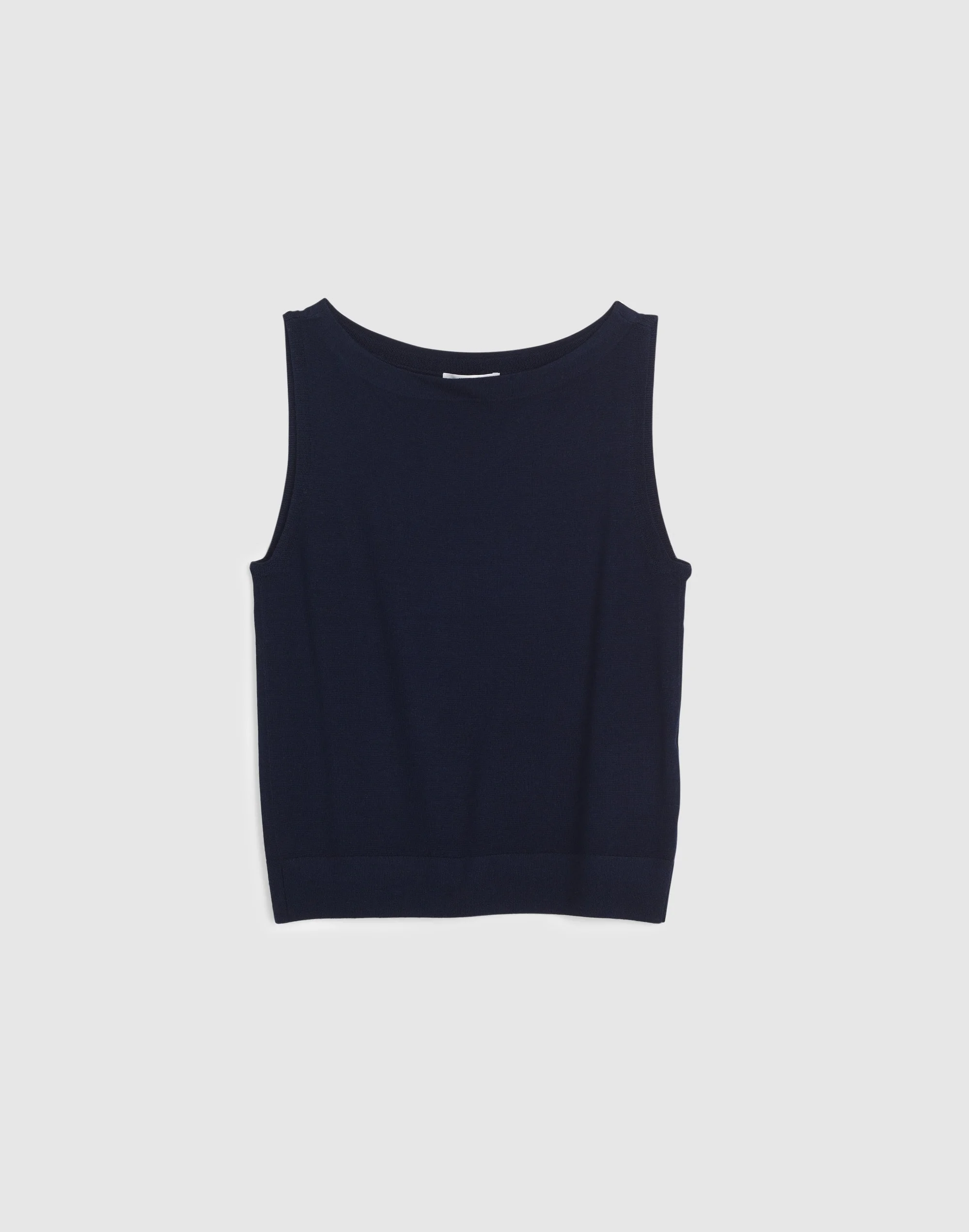 Boatneck Sleeveless Sweater - 1