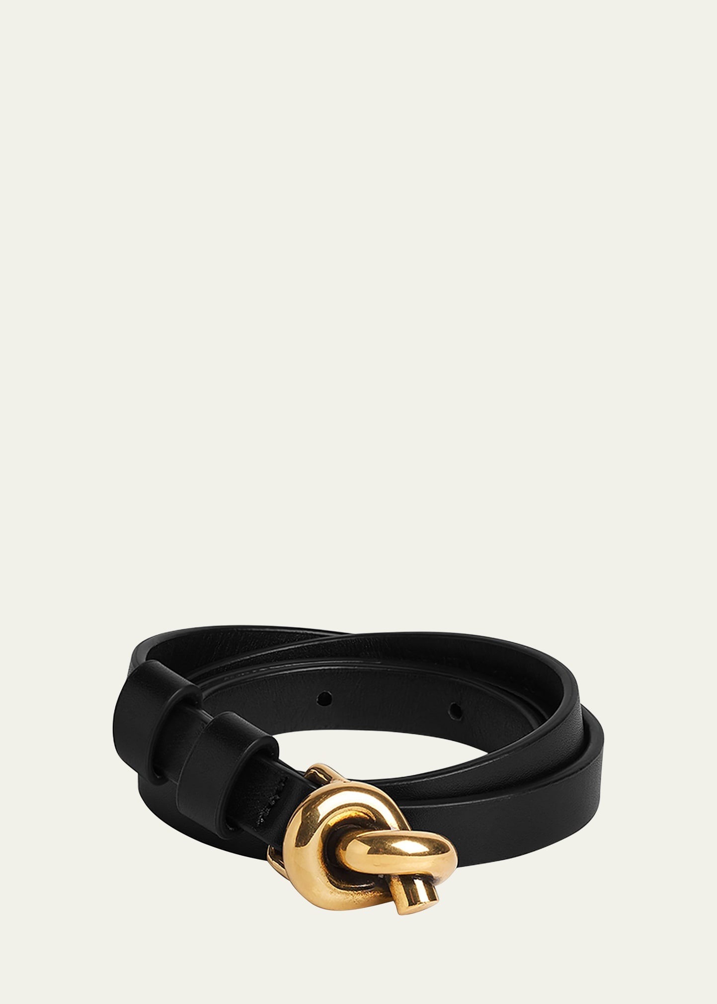 Knot Buckle Leather Belt - 1