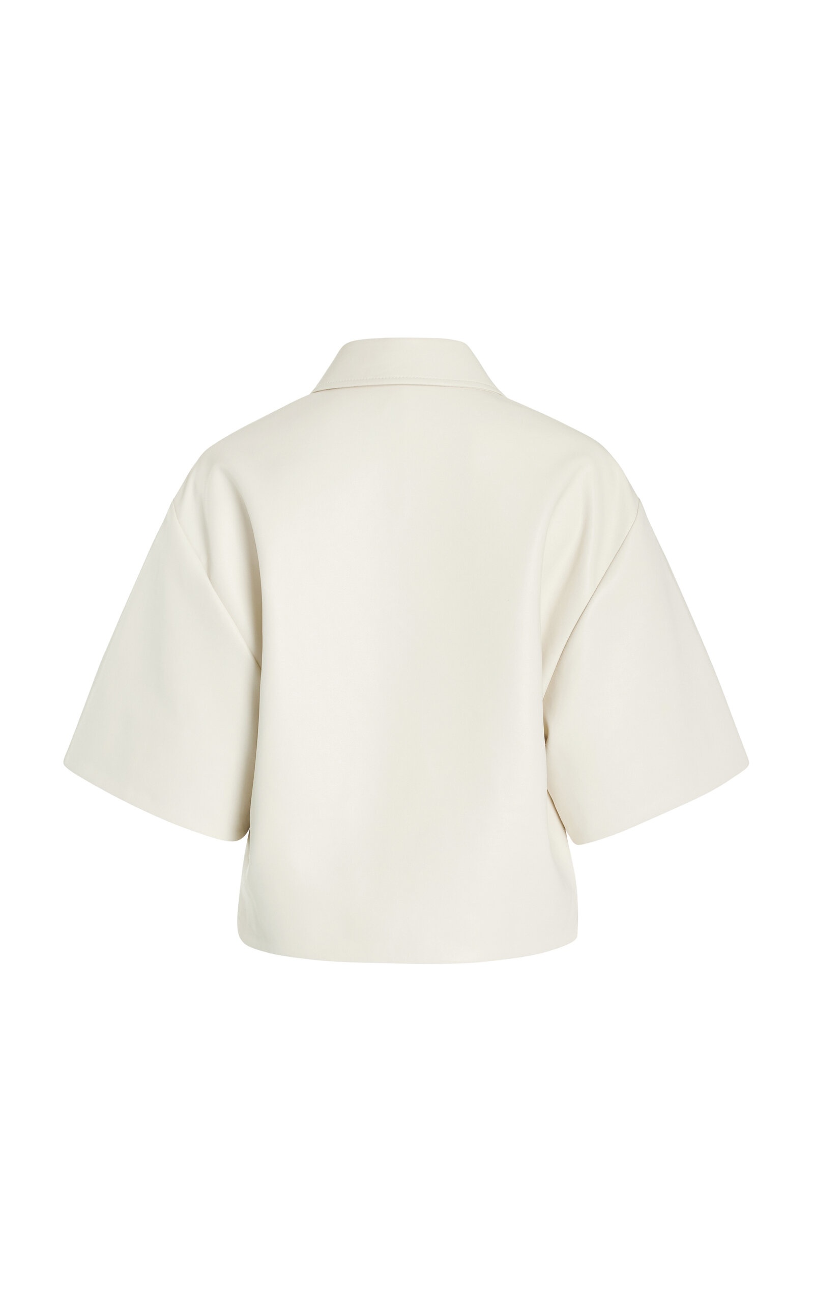 Robinson Embroidered Vegan Leather Shirt off-white - 3