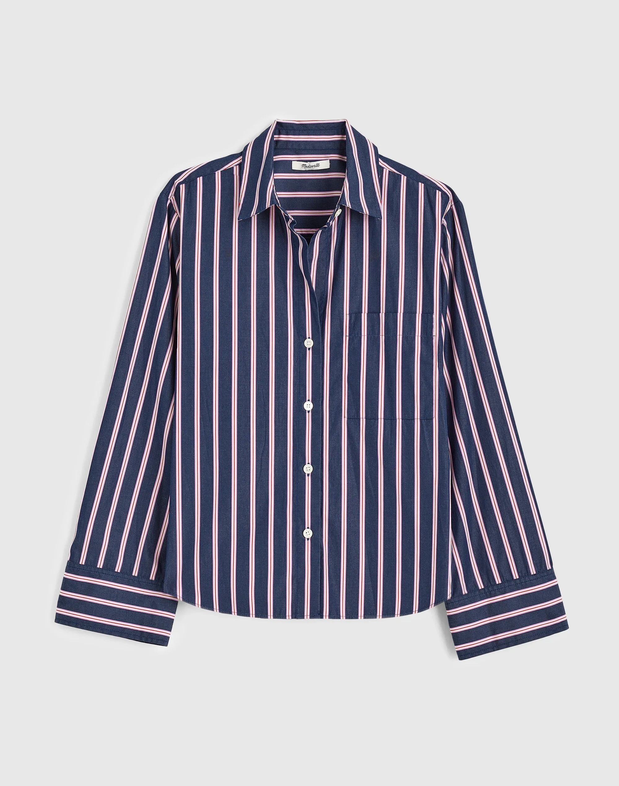 The Signature Y-Neck Shirt in Poplin - 1