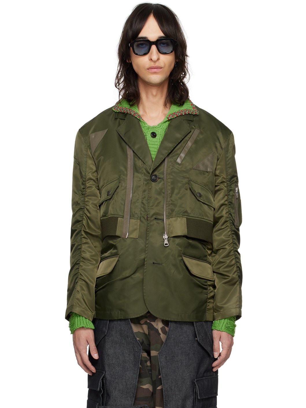 Khaki Flight Blazer - 1