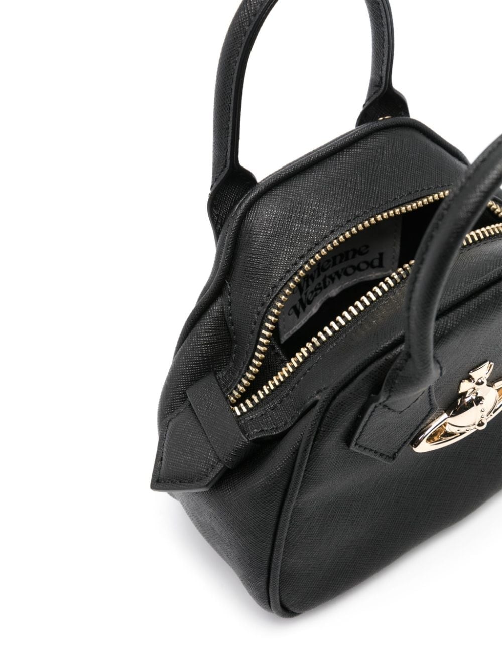 Orb-plaque leather tote bag - 5