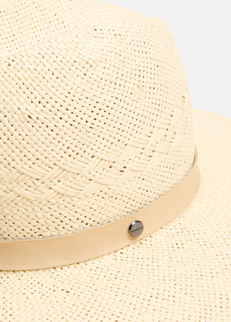 Vince Herringbone-Weave Straw Panama Hat outlook