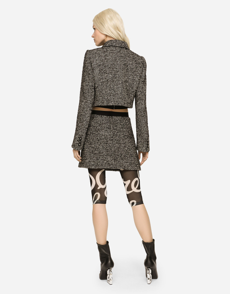 Cropped speckled tweed jacket 5