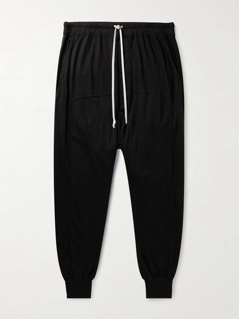 Tapered Cotton-Jersey Drawstring Trousers 1