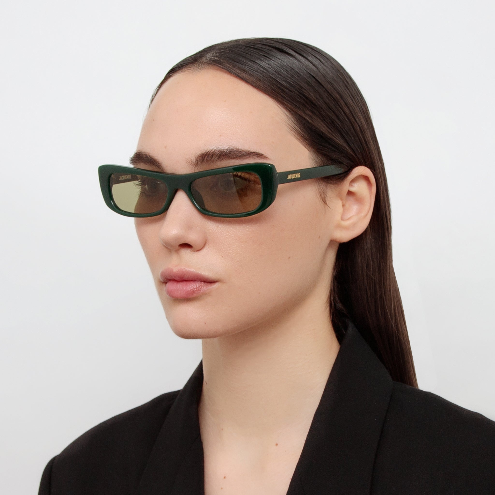 Capri Rectangular Sunglasses in Matt Green - 2