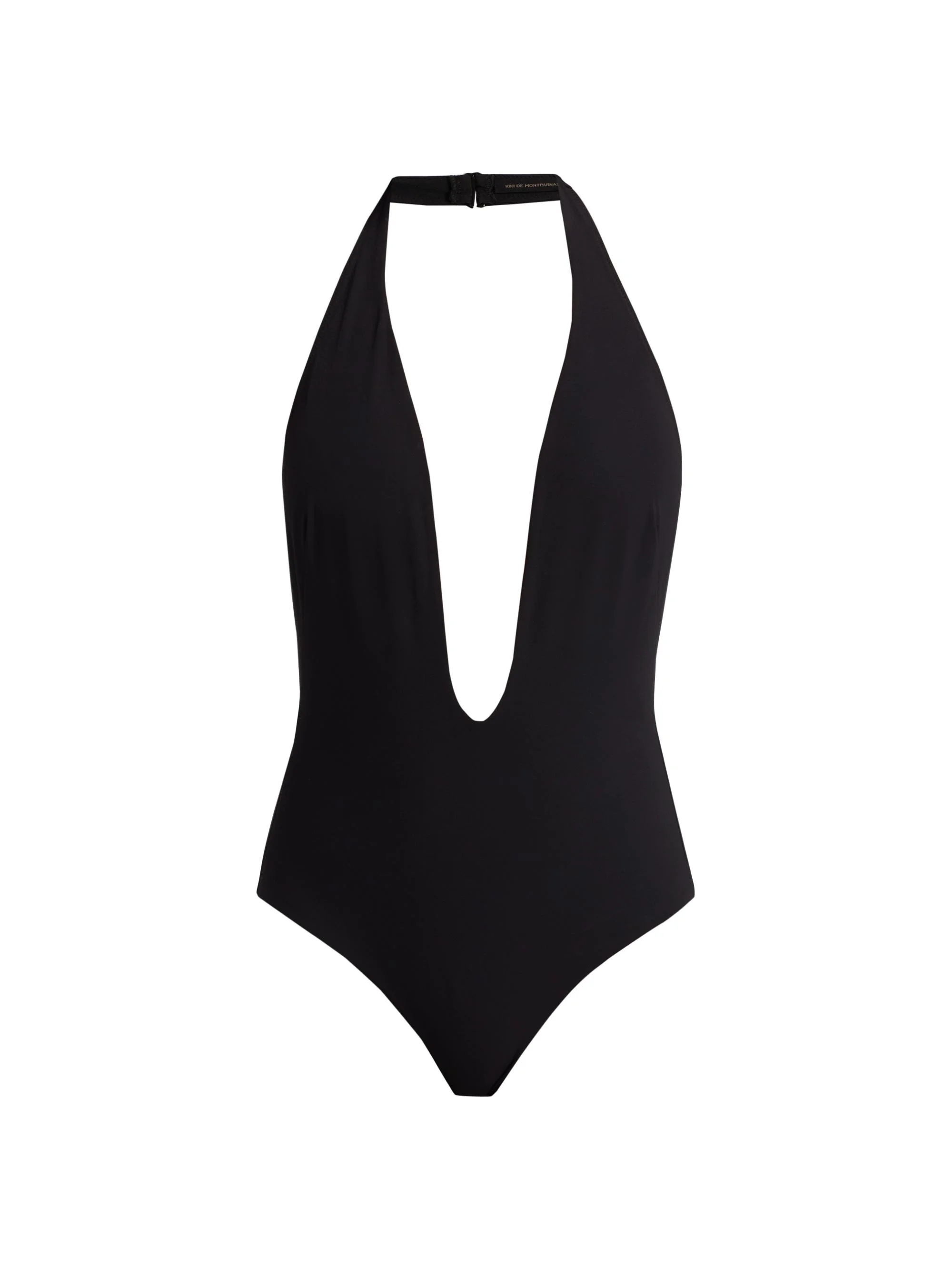 Women's Echauffe Plunging V-Halterneck One-Piece Swimsuit - Black - 1