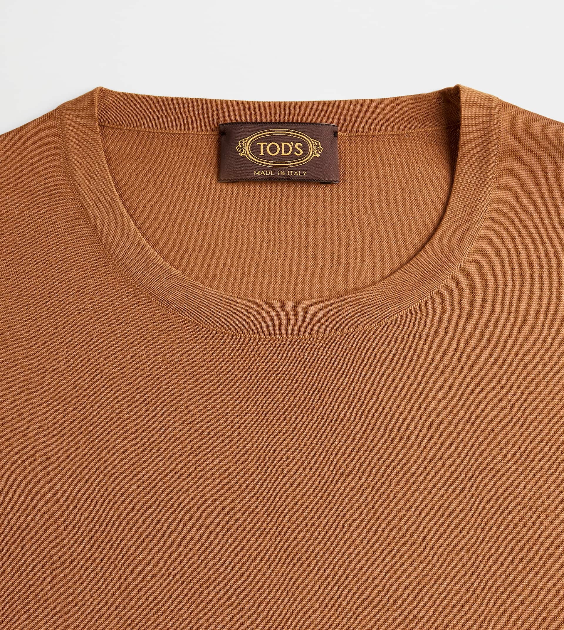 ROUND-NECK PULLOVER IN T15 WOOL - BROWN - 3
