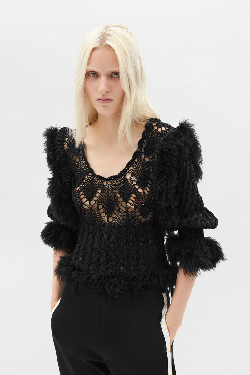 Dudu Scallop Neck Fitted Sweater 1