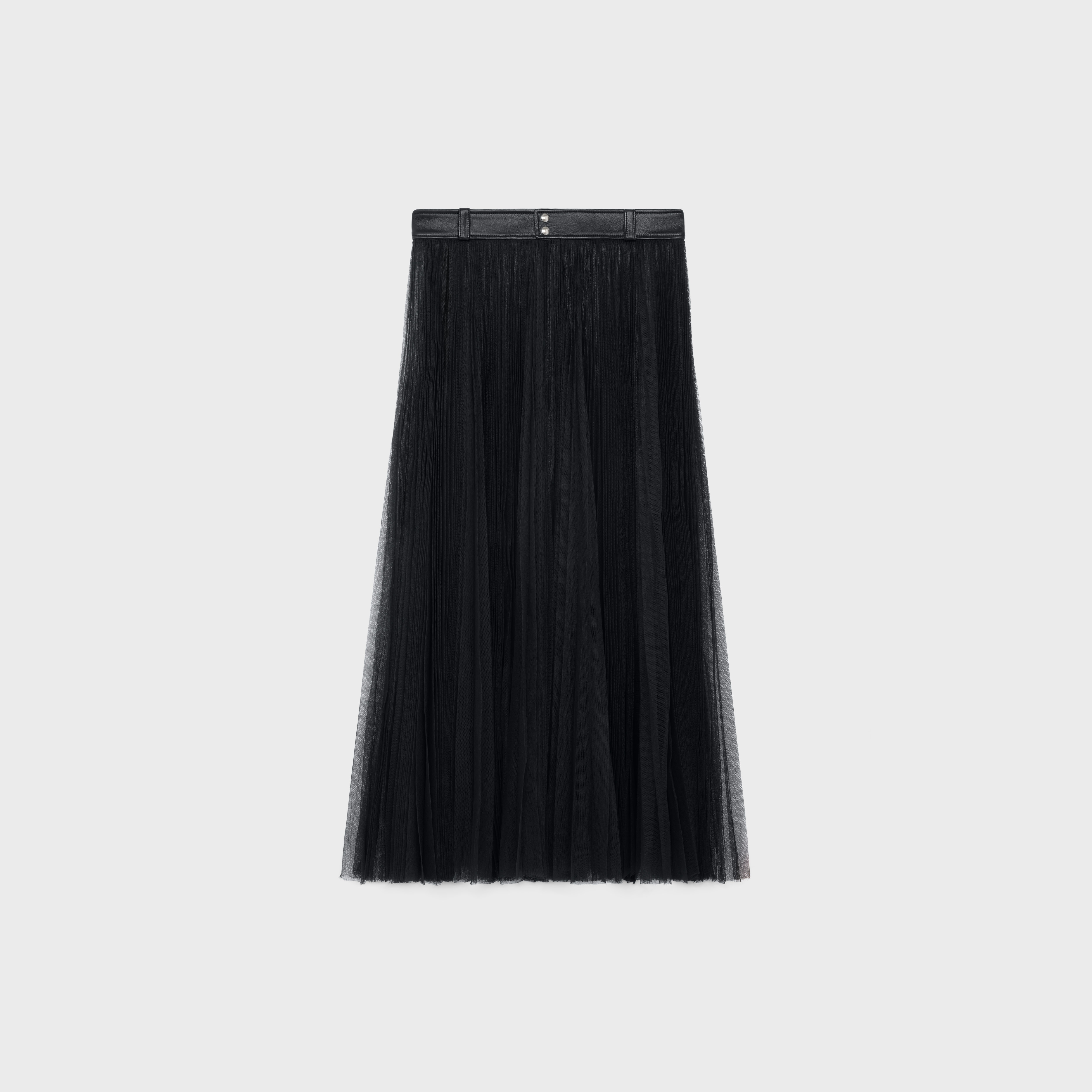 SKIRT WITH SUNBURST PLEATS IN SILK TULLE - 1