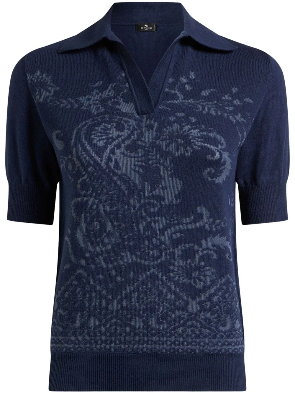 paisley-jacquard polo top - 1
