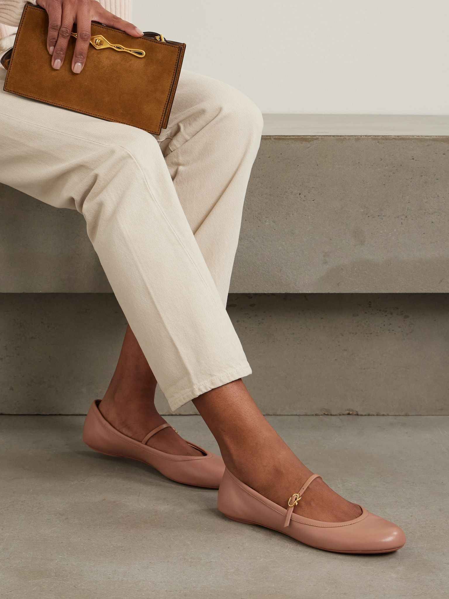 Carla leather Mary Jane ballet flats Neutral - 2